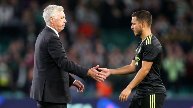 Carlo Ancelotti y Eden Hazard
