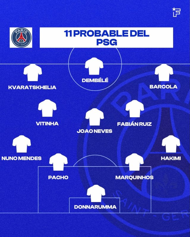 Once probable del PSG.