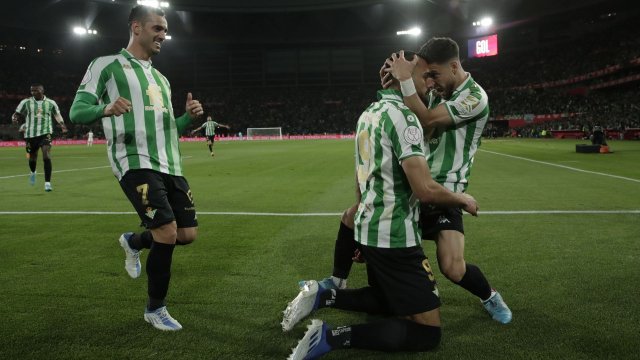 Jugadores del Real Betis celebrando un tanto