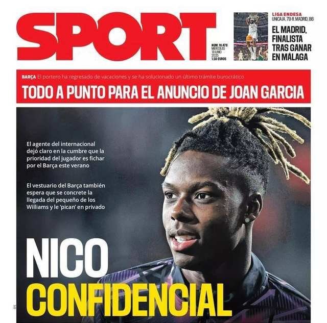 La portada de Sport
