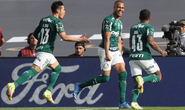 La alegría de los futbolistas de Palmeiras en la final de la Copa Libertadores