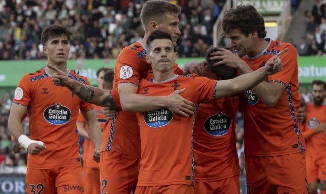 Alfon González celebra un gol con el Celta de Vigo