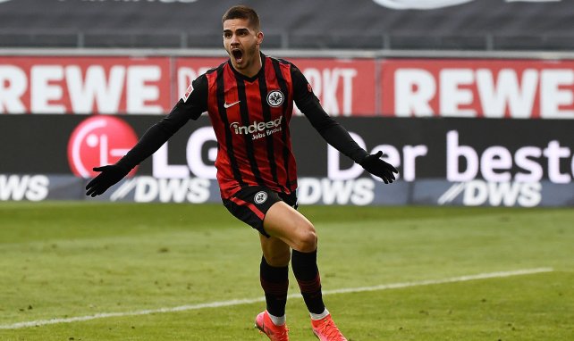 André Silva celebra un gol con el Eintracht Frankfurt