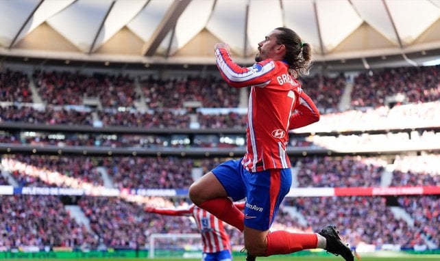 Antoine Griezmann celebra un gol en el Atlético de Madrid.