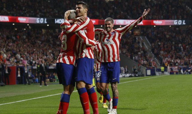 Álvaro Morata celebra su gol con el Atlético de Madrid