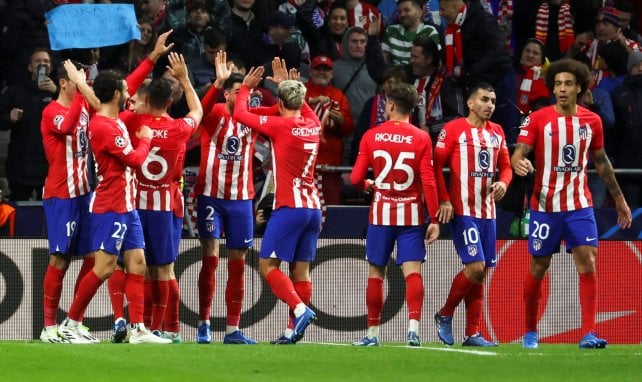 Los jugadores del Atlético de Madrid celebran un gol