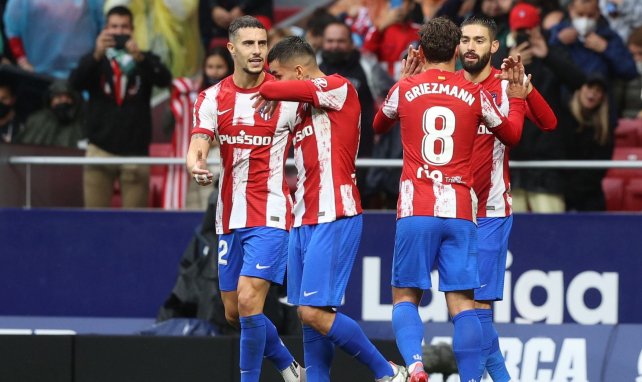 El Atlético de Madrid celebra un tanto en el Metropolitano