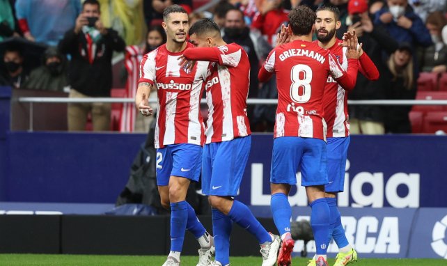 Yannick Carrasco celebra su gol con el Atlético de Madrid