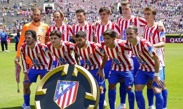 El once del Atlético de Madrid antes de un partido.