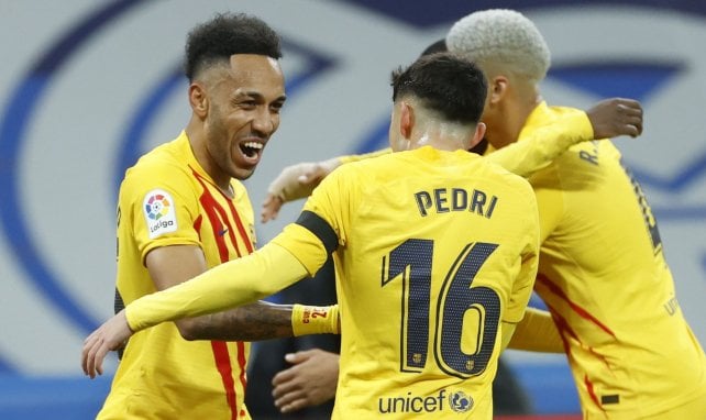 Pierre-Emerick Aubameyang festeja su tanto en el 'Clásico'