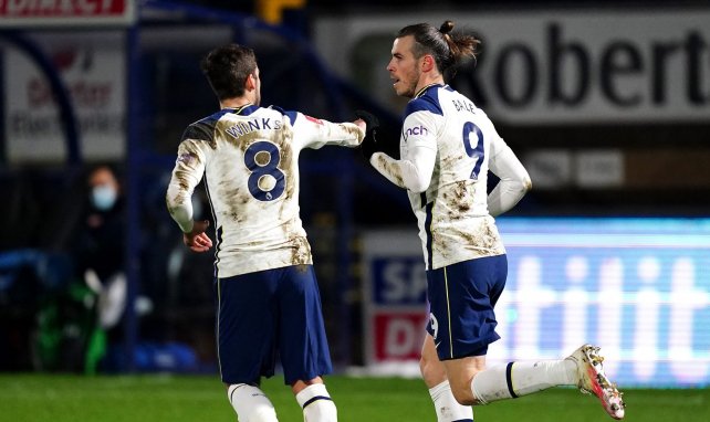Gareth Bale celebra un tanto con el Tottenham Hotspur