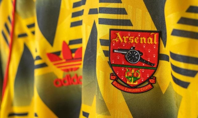 La camiseta del Arsenal a comienzos de los 90