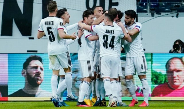 El FC Basilea celebra el gol de Samuele Campo