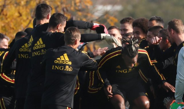 La selección belga en un entrenamiento