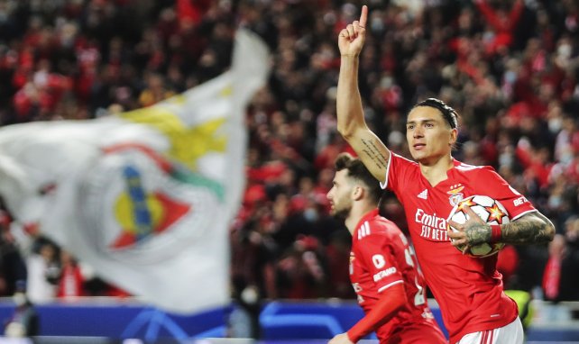 La alegría de Darwin Núñez con los colores del Benfica