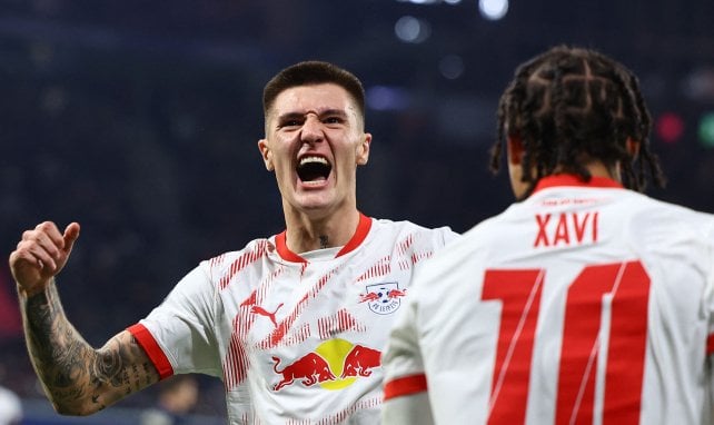 Benjamin Sesko con el RB Leipzig