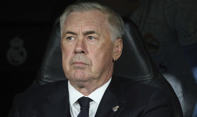 Carlo Ancelotti en un partido del Real Madrid