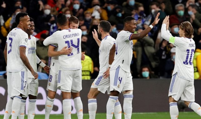 El Real Madrid celebra un gol ante el Inter