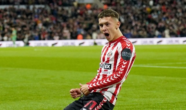 Chris Rigg celebra un gol con el Sunderland