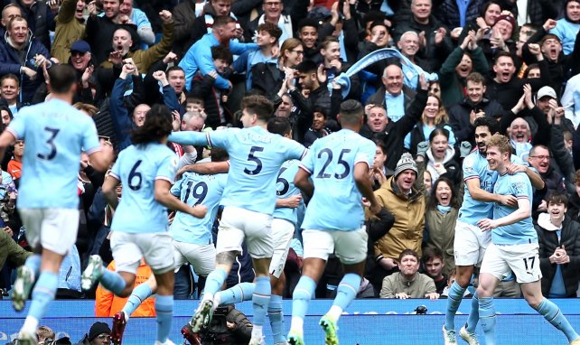La alegría de los futbolistas del Manchester City