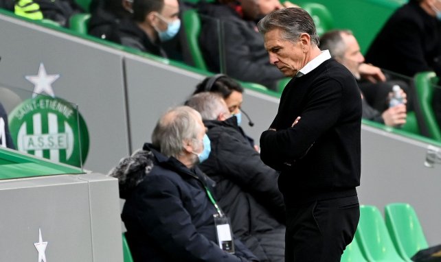 Claude Puel en el partido del Saint-Étienne ante el Rennes