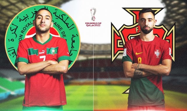 Hakim Ziyech y Bruno Fernandes 