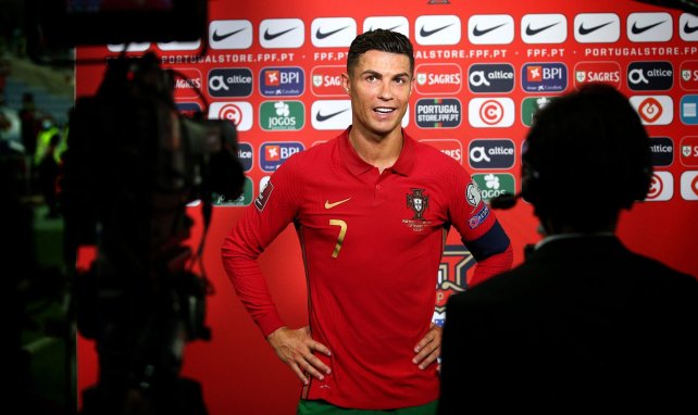 Cristiano Ronaldo con Portugal ante la prensa