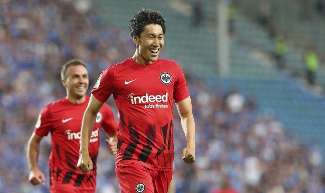 La alegría de Daichi Kamada con el Eintracht de Frankfurt