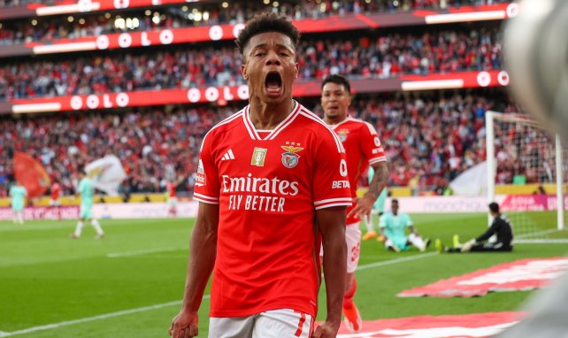 David Neres celebra con el Benfica