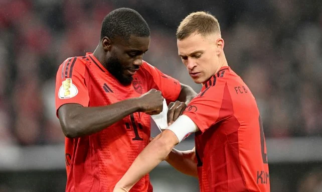 Dayot Upamecano y Joshua Kimmich con el Bayern