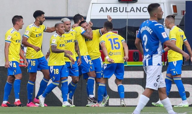 La alegría de los futbolistas del Cádiz