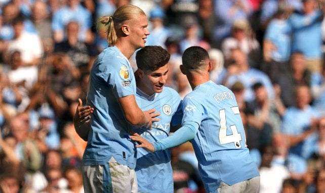 El Manchester City celebra uno de sus goles