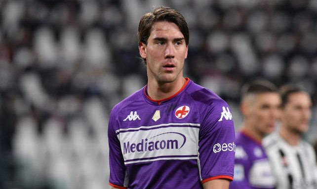 Dusan Vlahovic, durante un partido de la Fiorentina