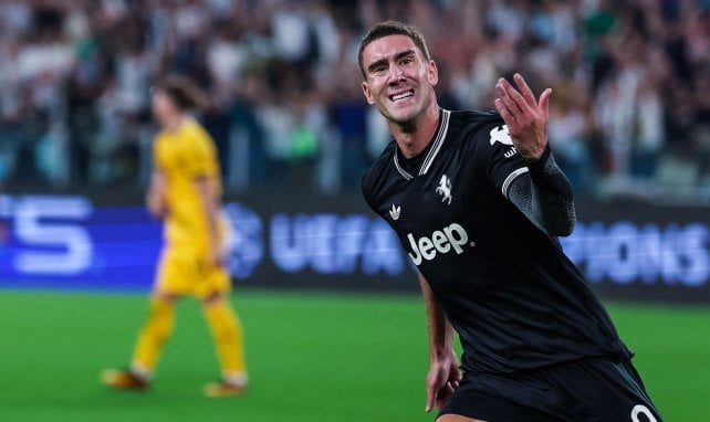 Dusan Vlahovic con la Juventus