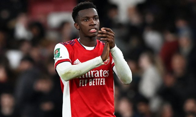 Eddie Nketiah, en acción durante un choque del Arsenal