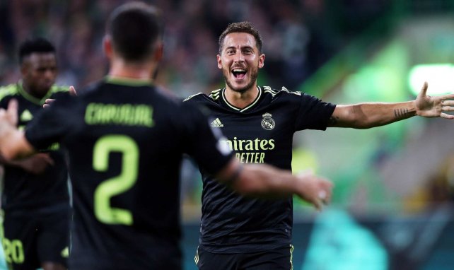 Eden Hazard celebra un gol con el Real Madrid