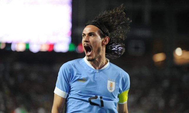 Edinson Cavani, con la selección de Uruguay