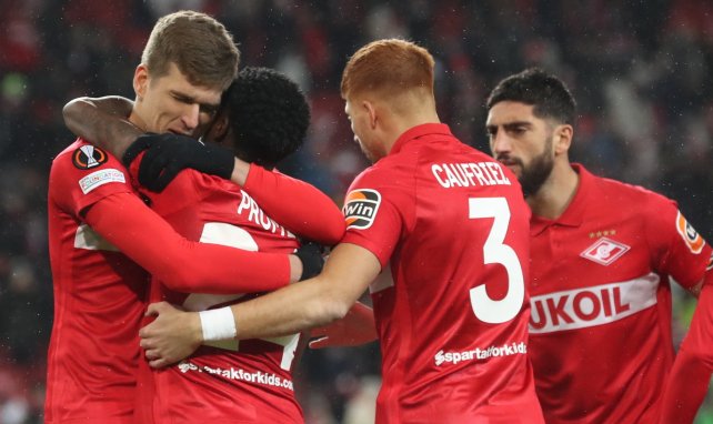 Jugadores del Spartak de Moscú celebrando un gol