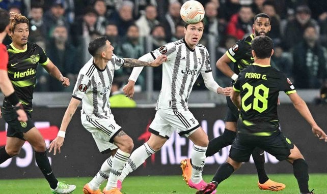 Un lance del duelo entre Juventus y Sporting de Portugal