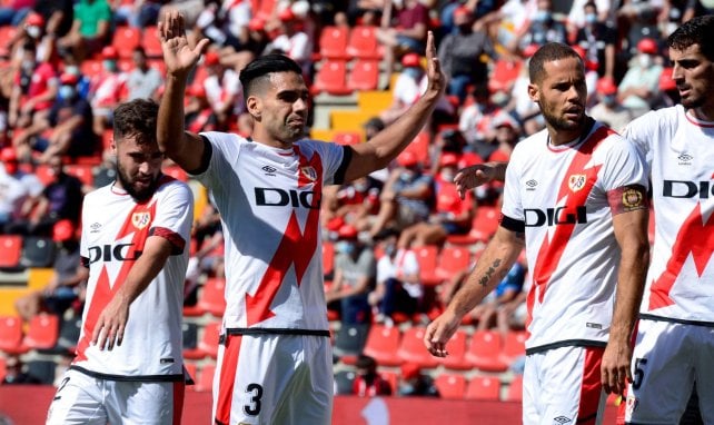 Radamel Falcao celebra un gol con el Rayo Vallecano