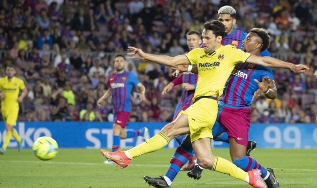 Alfonso Pedraza, en la acción de su gol con el Villarreal