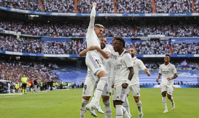 Jugadores del Real Madrid festejando un gol