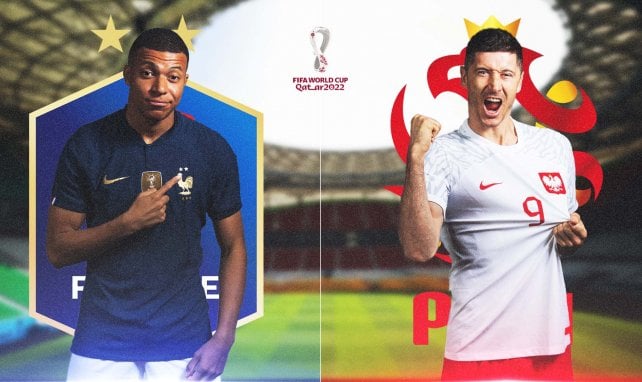 Kylian Mbappé y Robert Lewandowski, estrellas de Francia y Polonia