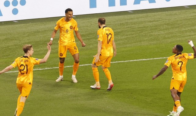 Cody Gakpo celebra un gol con la Selección de Países Bajos