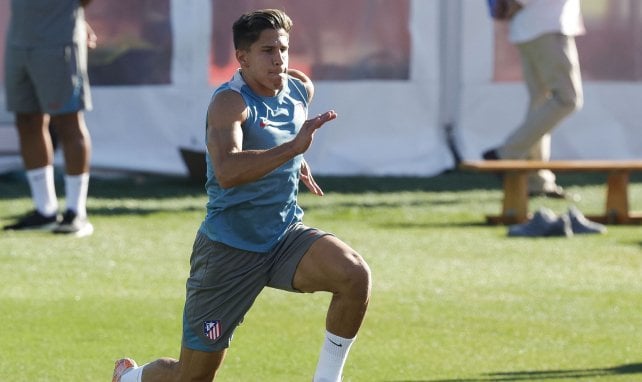 Giuliano Simeone calentando