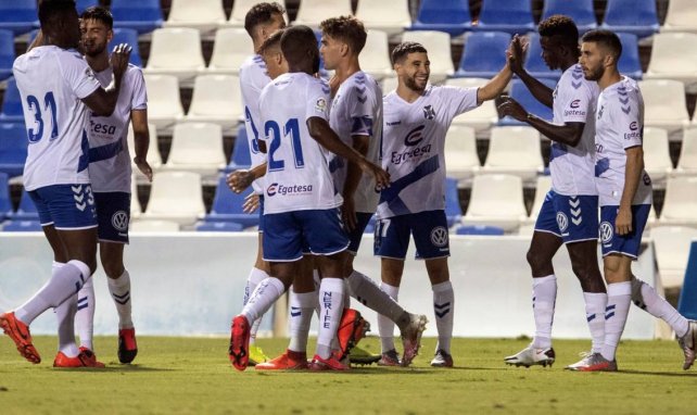 Los jugadores del Tenerife celebran un gol