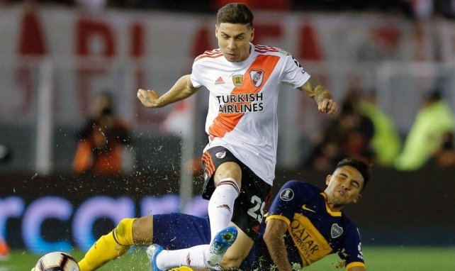 Gonzalo Montiel, en acción con River Plate