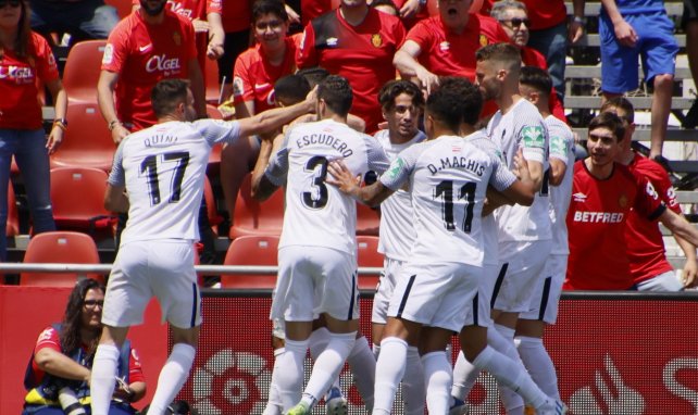 Los jugadores del Granada celebran un gol