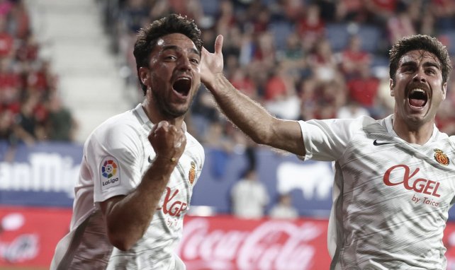 Clément Grenier festeja un gol con el Real Mallorca