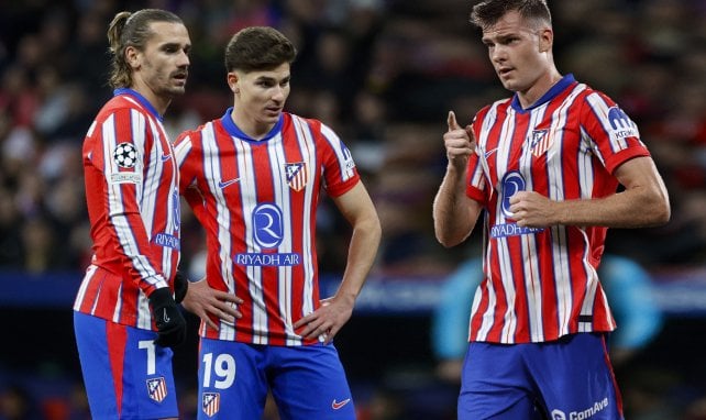 Griezmann, Julián Álvarez y Alexander Sorloth con el Atlético